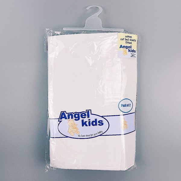 White 100 Cotton Fitted Cot Bed Sheets