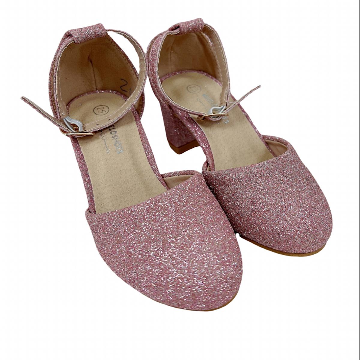 Glitter flats with ankle on sale strap