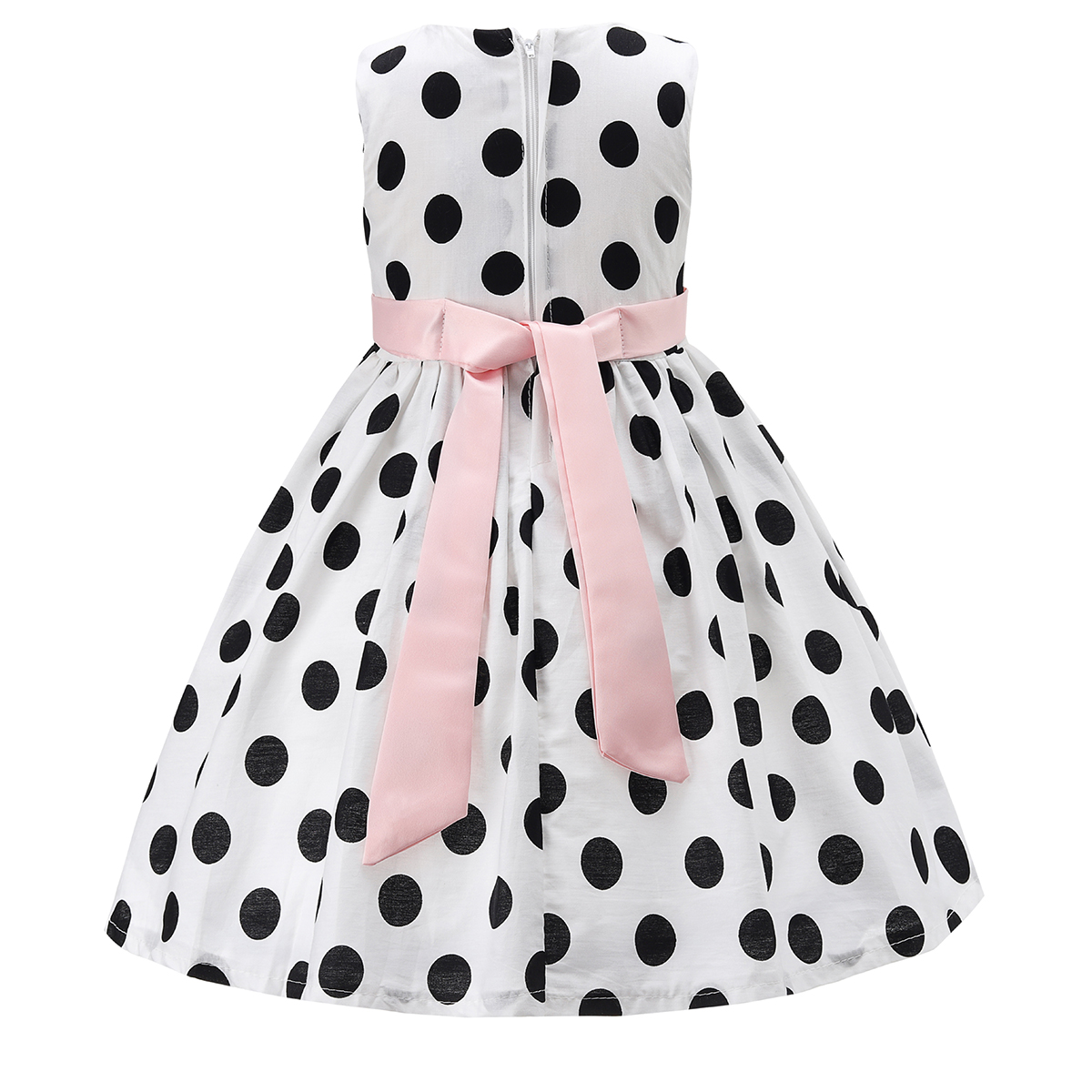 Black & White Sleeveless Polka Dot Dress 6-24M