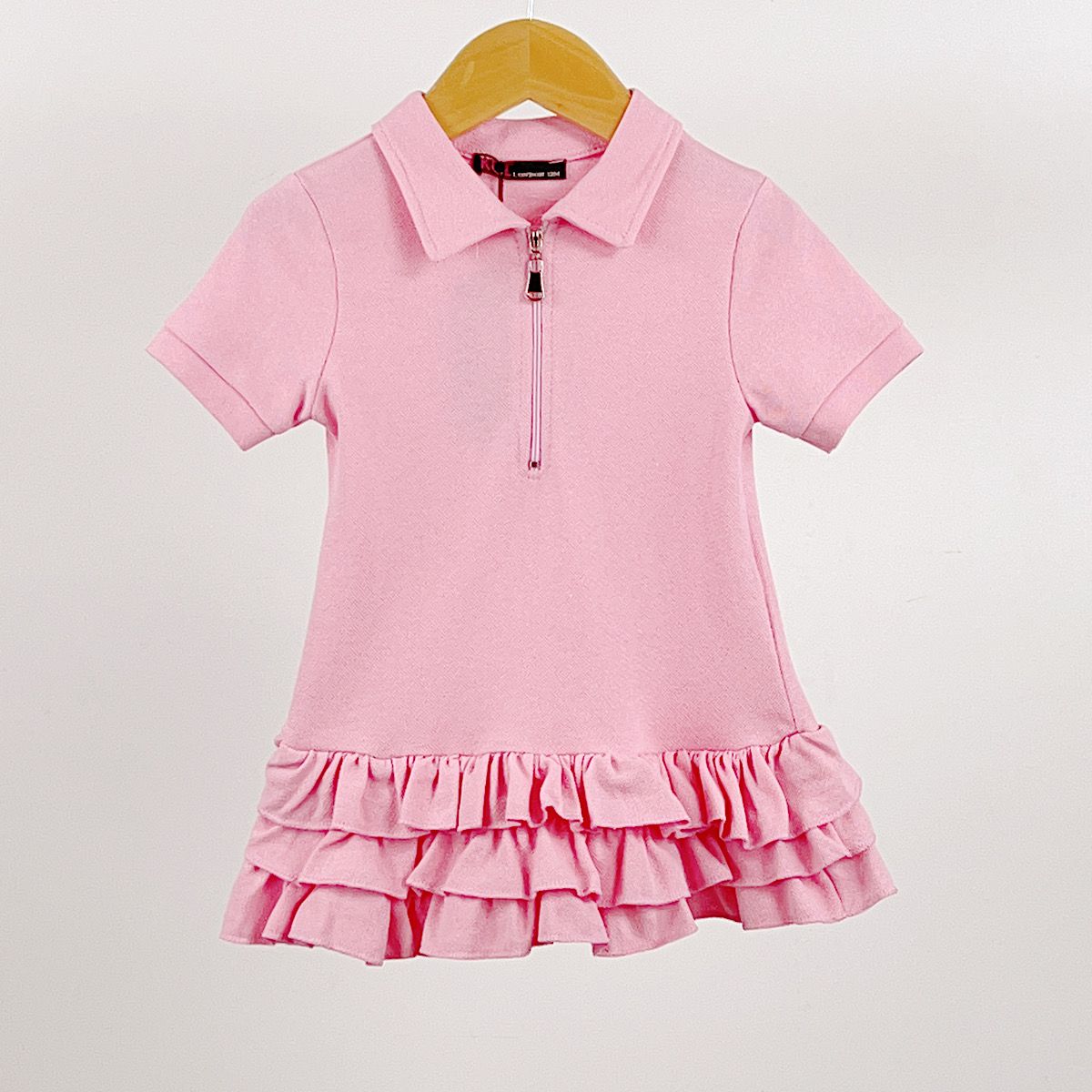 Pink Frilled Summer Shirt Dress 12-24M