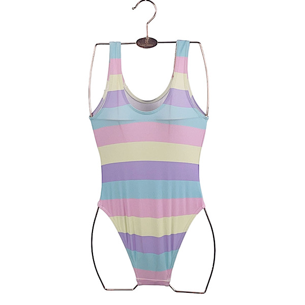 Pastel Multicolour Striped Swimsuit 4 10