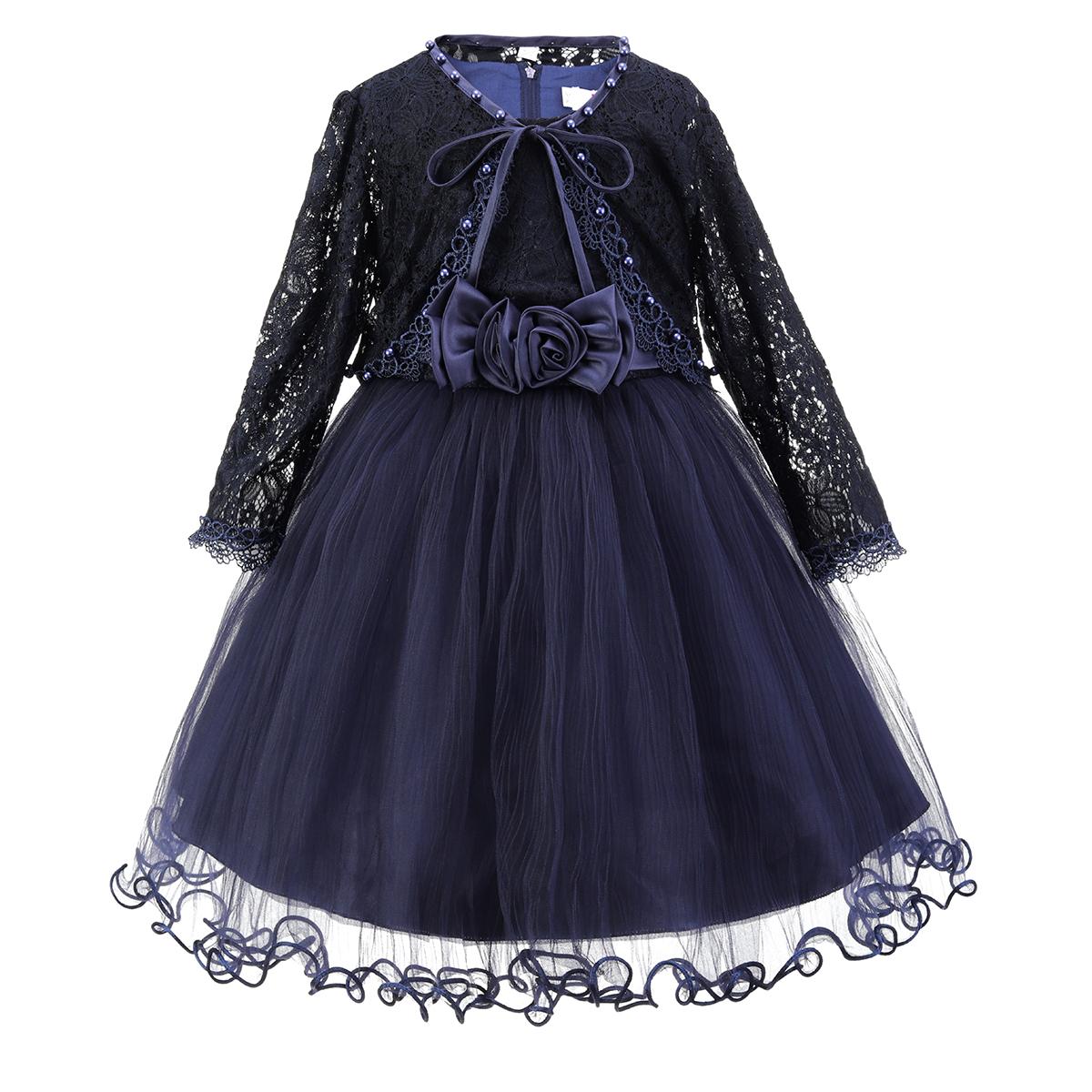 M/Blue Floral Organza Dress & Shrug 3-13