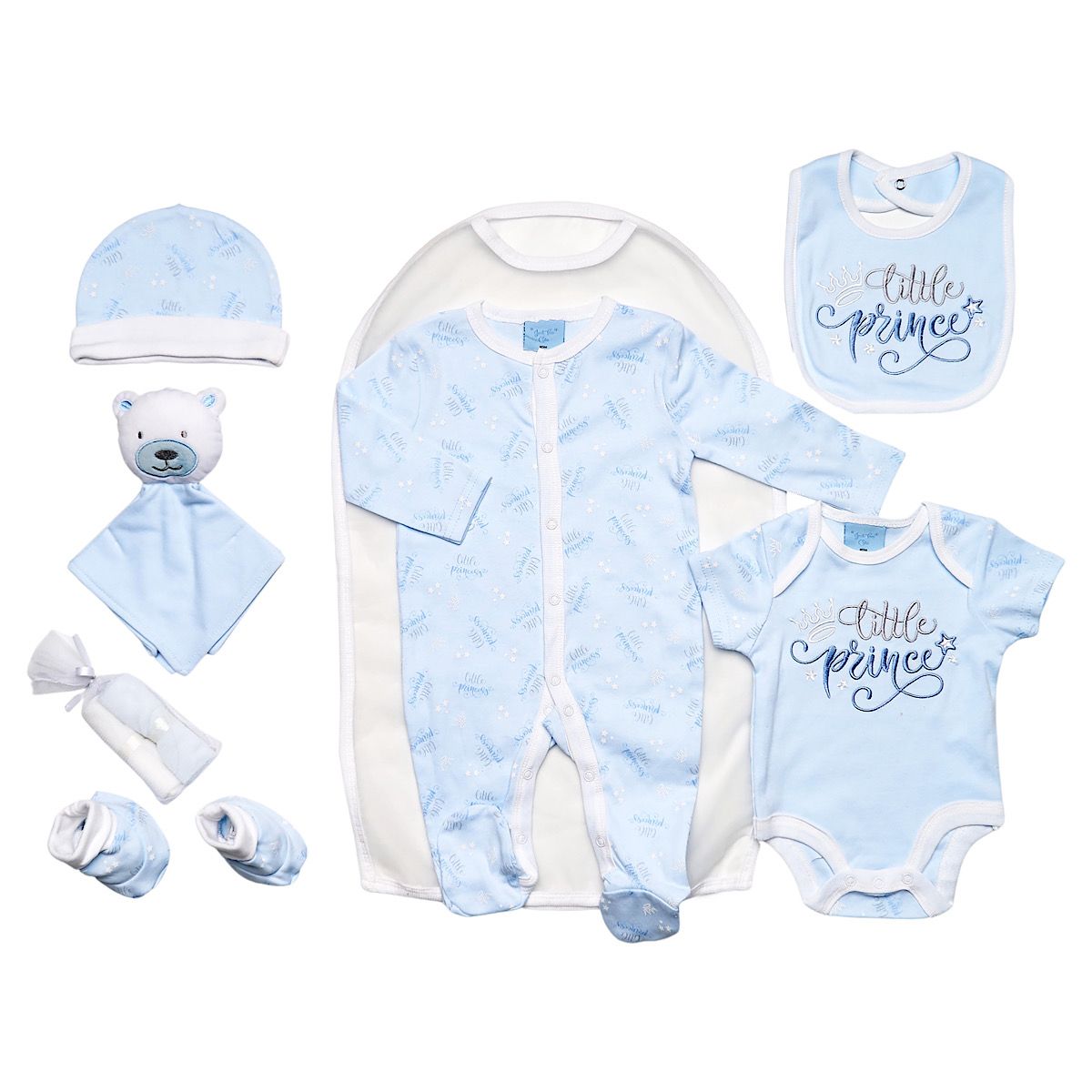 B/Blue 'Little Prince' 7PC Layette Set NB-6M