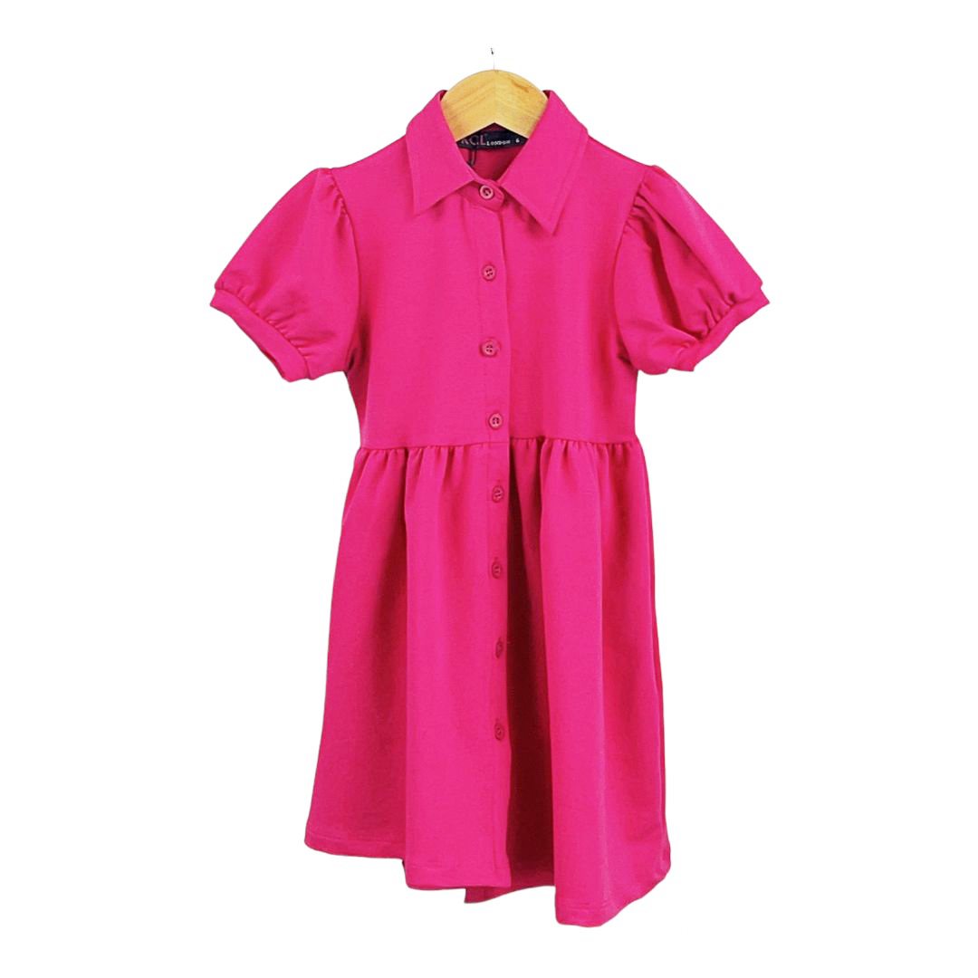 Baby Hot Pink Shirt Dress 6-24M