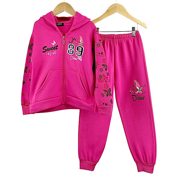 Hot Pink Butterfly Tracksuit 2-12